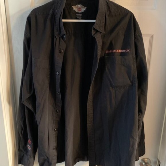 HARLEY -DAVIDSON MENS BUTTON SHIRT (2XL) - Picture 2 of 6